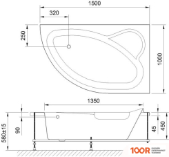 Ванна Royal Bath ALPINE 150X100R RB819100 (335873)