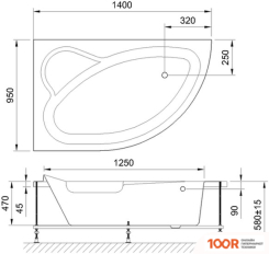 Ванна Royal Bath ALPINE 140X95X58L RB819103 (С КАРКАСОМ) (335869)