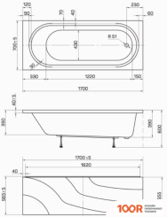 Ванна Poseidon AIDA 170X70 (335823)