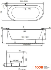 Ванна Polimat SOLA 160X75 00176 (СЕРЫЙ) (335783)