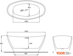 Ванна Polimat MANGO 150X75 00519 (ЧЕРНЫЙ ГЛЯНЕЦ) (335742)