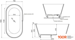 Ванна Polimat IDA 150X75 (ОТДЕЛЬНОСТОЩАЯ, БЕЛЫЙ) (335728)