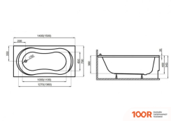 Ванна Polimat GRACJA 170X70 С НОЖКАМИ (335726)