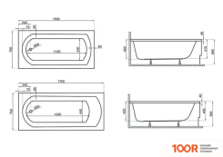 Ванна Polimat CLASSIC 160X70 С НОЖКАМИ (335715)