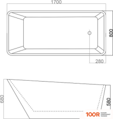 Ванна Maxonor Pure Life MÍSTICO PL-BT1705 (БЕЛЫЙ ГЛЯНЕЦ) (335669)