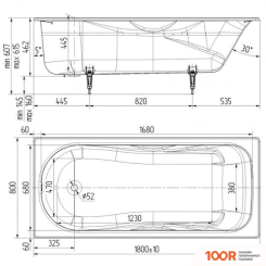 Ванна Maroni GRANDE 180X80 (С НОЖКАМИ) (335658)