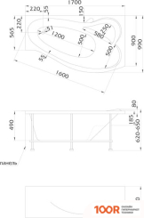 Ванна MarkaOne GRACIA 170X99R (С КАРКАСОМ) (335586)