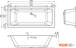Ванна Lavinia Boho PURE 180X80 37100080 (335526)