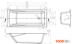 Ванна Lavinia Boho ONE 160X70 (С НОЖКАМИ И ЭКРАНОМ) (335496)