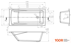 Ванна Lavinia Boho ONE 150X70 (С ПОДГОЛОВНИКОМ И НОЖКАМИ) (335492)