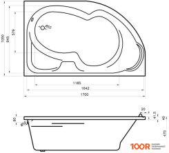 Ванна Lavinia Boho GRANCE HILL 170X105 R 3703170R (335481)