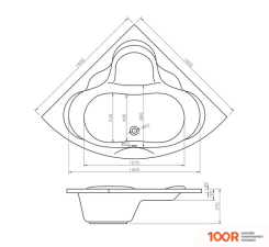 Ванна Lavinia Boho ELEGANT 140X140 37050140 (С КАРКАСОМ) (335461)