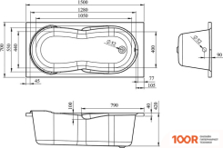 Ванна Lavinia Boho EASTER PRO 150X70 (С НОЖКАМИ И ЭКРАНОМ) (335448)