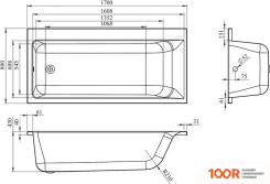 Ванна Lavinia Boho CATANI 170Х80 3712170L (335444)
