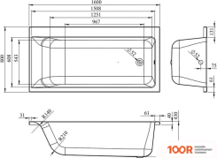 Ванна Lavinia Boho CATANI 160Х80 371216PR (335443)