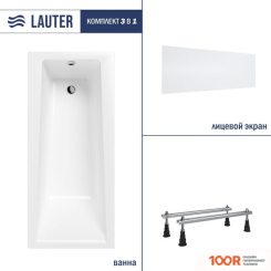 Ванна Lauter VERSAILLES 160X75 21070060 (С НОЖКАМИ И ЛИЦЕВЫМ ЭКРАНОМ) (335400)