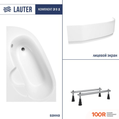 Ванна Lauter VALENCIA 160X105 2102160L (С НОЖКАМИ И ЛИЦЕВЫМ ЭКРАНОМ) (335375)