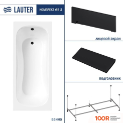 Ванна Lauter SOPHIA 170 21205170 (С КАРКАСОМ, ЧЕРНЫМ ПОДГОЛОВНИКОМ, ЧЕРНЫМ ЛИЦ.ЭКРАНОМ) (335344)