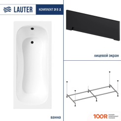 Ванна Lauter SOPHIA 170 21205170 (С КАРКАСОМ, ЛИЦЕВЫМ ЭКРАНОМ ЧЕРНОГО ЦВЕТА) (335338)
