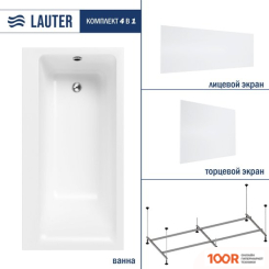 Ванна Lauter SERAPHINA 160X80 2112160R (С КАРКАСОМ, ЛИЦЕВЫМ И ТОРЦЕВЫМ ЭКРАНАМИ) (335320)