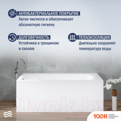 Ванна Lauter SERAPHINA 160X80 2112160L (С НОЖКАМИ, ЛИЦЕВЫМ И ТОРЦЕВЫМ ЭКРАНАМИ) (335316)