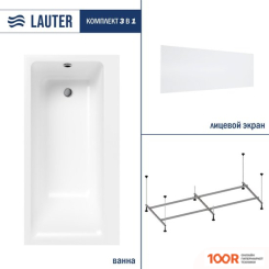 Ванна Lauter SERAPHINA 160X80 2112160L (С КАРКАСОМ И ЛИЦЕВЫМ ЭКРАНОМ) (335311)