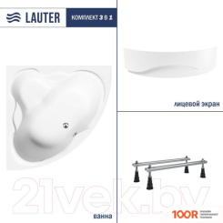 Ванна Lauter RIVIERA 140X140 21050140 (С НОЖКАМИ И ЛИЦЕВЫМ ЭКРАНОМ) (335303)