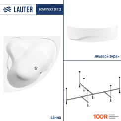 Ванна Lauter RIVIERA 140X140 21050140 (С КАРКАСОМ И ЛИЦЕВЫМ ЭКРАНОМ) (335301)