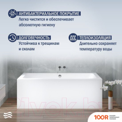 Ванна Lauter OLYMPIA 180X80 21100080 (С НОЖКАМИ И ЛИЦЕВЫМ ЭКРАНОМ) (335295)