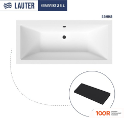 Ванна Lauter OASIS 155 21203055 (С ЧЕРНЫМ ПОДГОЛОВНИКОМ) (335259)