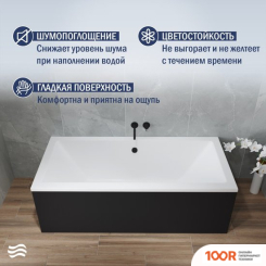 Ванна Lauter OASIS 155 21203055 (С КАРКАСОМ, ЧЕРНЫМ ПОДГОЛОВНИКОМ, ЧЕРНЫМ ЛИЦ.ЭКРАНОМ) (335252)