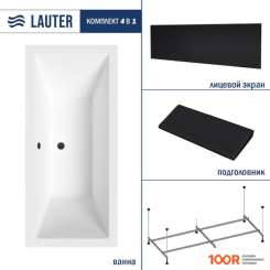 Ванна Lauter OASIS 155 21203055 (С КАРКАСОМ, ЧЕРНЫМ ПОДГОЛОВНИКОМ, ЧЕРНЫМ ЛИЦ.ЭКРАНОМ) (335252)