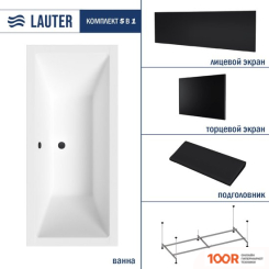 Ванна Lauter OASIS 155 21203055 (С КАРКАСОМ, ЧЕРНЫМ ПОДГОЛОВ., ЧЕРНЫМ ЛИЦ. И ТОРЦ.ЭКРАНОМ) (335250)