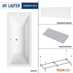 Ванна Lauter OASIS 155 21203055 (С КАРКАСОМ, СЕРЫМ ПОДГОЛОВНИКОМ И БЕЛЫМ ЛИЦ.ЭКРАНОМ) (335248)