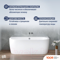 Ванна Lauter IMPERIA 170X75 21080075 (С НОЖКАМИ И ЛИЦЕВЫМ ЭКРАНОМ) (335218)