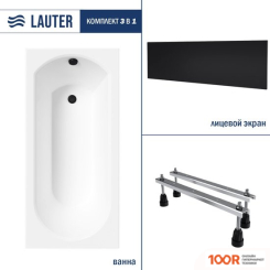 Ванна Lauter HAVEN 170X75 21202007 (С НОЖКАМИ И ЛИЦЕВЫМ ЧЕРНЫМ ЭКРАНОМ) (335214)