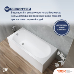 Ванна Lauter HAVEN 170 21202007 (С НОЖКАМИ, СЕРЫМ ПОДГОЛОВНИКОМ И БЕЛЫМ ЛИЦЕВЫМ ЭКРАНОМ) (335208)