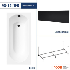 Ванна Lauter HAVEN 150 21202005 (С КАРКАСОМ И ЧЕРНЫМ ЛИЦЕВЫМ ЭКРАНОМ) (335173)