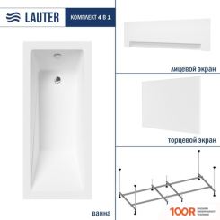 Ванна Lauter ESTELLE 180 21206080 (С КАРКАСОМ, ЛИЦЕВЫМ И ТОРЦЕВЫМ ЭКРАНАМИ БЕЛОГО ЦВЕТА) (335141)