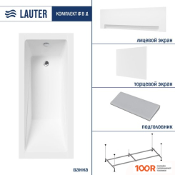 Ванна Lauter ESTELLE 170 21206070 (С КАРКАСОМ, СЕРЫМ ПОДГОЛОВ.,БЕЛЫМ ЛИЦ. И ТОРЦ.ЭКРАНОМ) (335125)