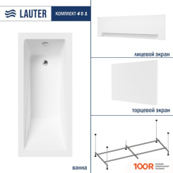 Ванна Lauter ESTELLE 170 21206070 (С КАРКАСОМ, ЛИЦЕВЫМ И ТОРЦЕВЫМ ЭКРАНАМИ БЕЛОГО ЦВЕТА) (335121)