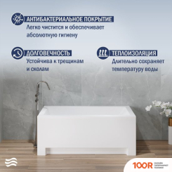 Ванна Lauter ESTELLE 120 21206020 (С НОЖКАМИ И СЕРЫМ ПОДГОЛОВНИКОМ) (335103)