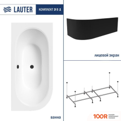 Ванна Lauter BLISS 180 P 21201082P (С КАРКАСОМ И ЛИЦЕВЫМ ЭКРАНОМ ЧЕРНОГО ЦВЕТА) (335056)