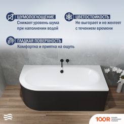 Ванна Lauter BLISS 170 P 21201072P (С НОЖКАМИ, ЧЕРНЫМ ПОДГОЛОВНИКОМ И ЧЕРНЫМ ЛИЦ.ЭКРАНОМ) (335036)