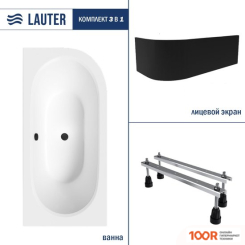 Ванна Lauter BLISS 160Х75 L 21201061L (С НОЖКАМИ И ЛИЦЕВЫМ ЧЕРНЫМ ЭКРАНОМ) (335011)