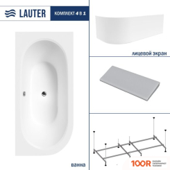 Ванна Lauter BLISS 160 P 21201062P (С КАРКАСОМ/СЕРЫЙ ПОДГОЛОВН/БЕЛЫЙ ЛИЦЕВОЙ ЭКРАН) (335003)