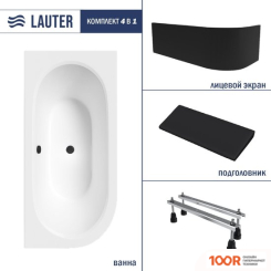 Ванна Lauter BLISS 160 L 21201061L (С НОЖКАМИ/ЧЕРНЫЙ ПОДГОЛОВН/ЧЕРНЫЙ ЛИЦЕВОЙ ЭКРАН) (334997)