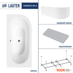 Ванна Lauter BLISS 160 L 21201061L (С КАРКАСОМ/СЕРЫЙ ПОДГОЛОВН/БЕЛЫЙ ЛИЦЕВОЙ ЭКРАН) (334993)