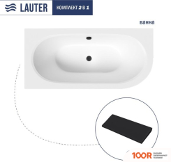 Ванна Lauter BLISS 150 L 21201051L (С ЧЕРНЫМ ПОДГОЛОВНИКОМ) (334975)