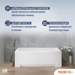 Ванна Lauter BIANCA 170 21207170 (С КАРКАСОМ, СЕРЫМ ПОДГОЛОВНИКОМ И БЕЛЫМ ЛИЦ. ЭКРАНОМ) (334950)